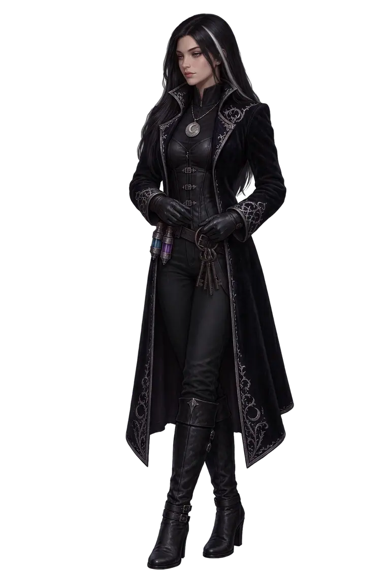 Cleaned transparent production cutout of the Hexbound Vault sorceress